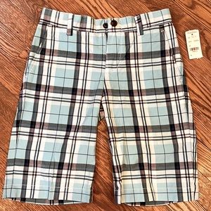 NWT Brooks Brothers Plaid Madras Blue Shorts Boys Size 6